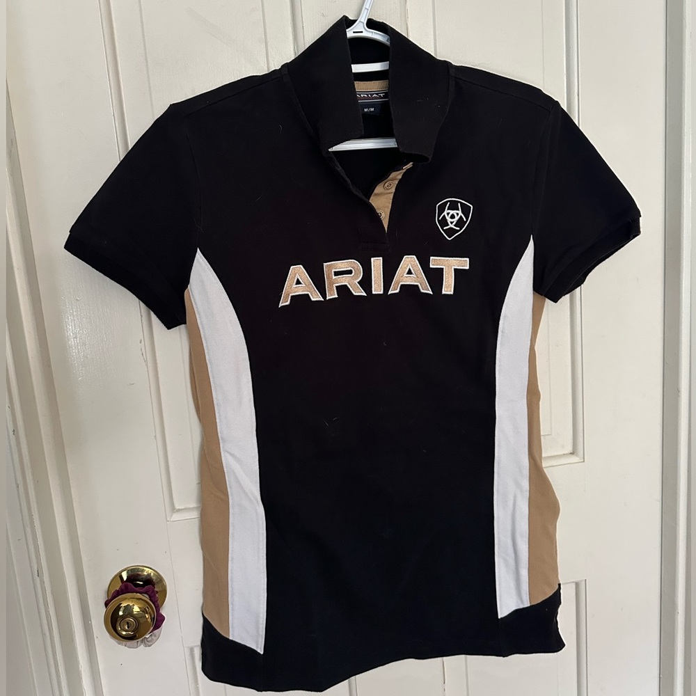 Ariat Black Shirt with Tan/White Trim